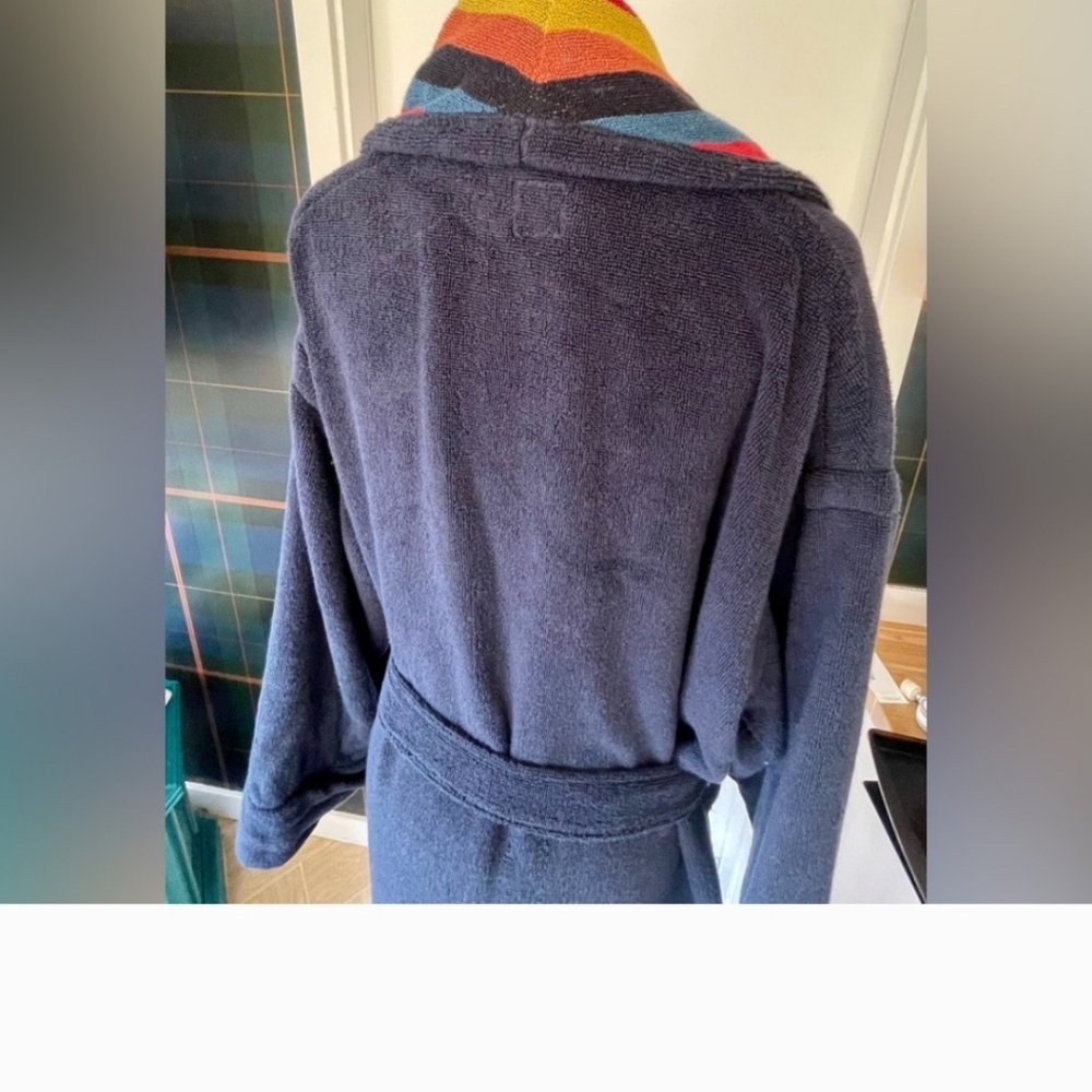 Paul Smith Navy Robe with Multicolor Collar - Picture 8 of 8